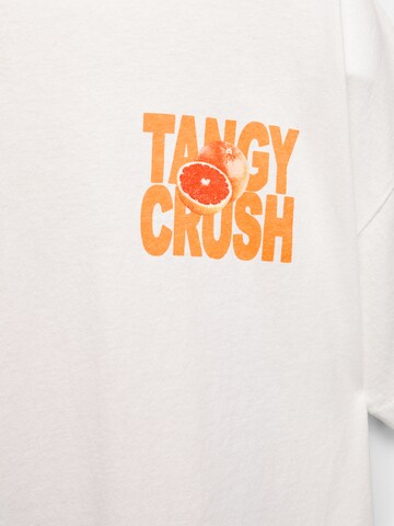 Pull&Bear Тениска 'PACIFIC CITRUS' в бяло