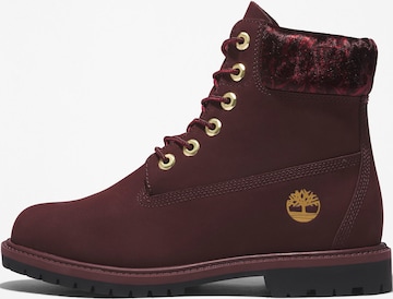 TIMBERLAND Lace-Up Ankle Boots in Red: front