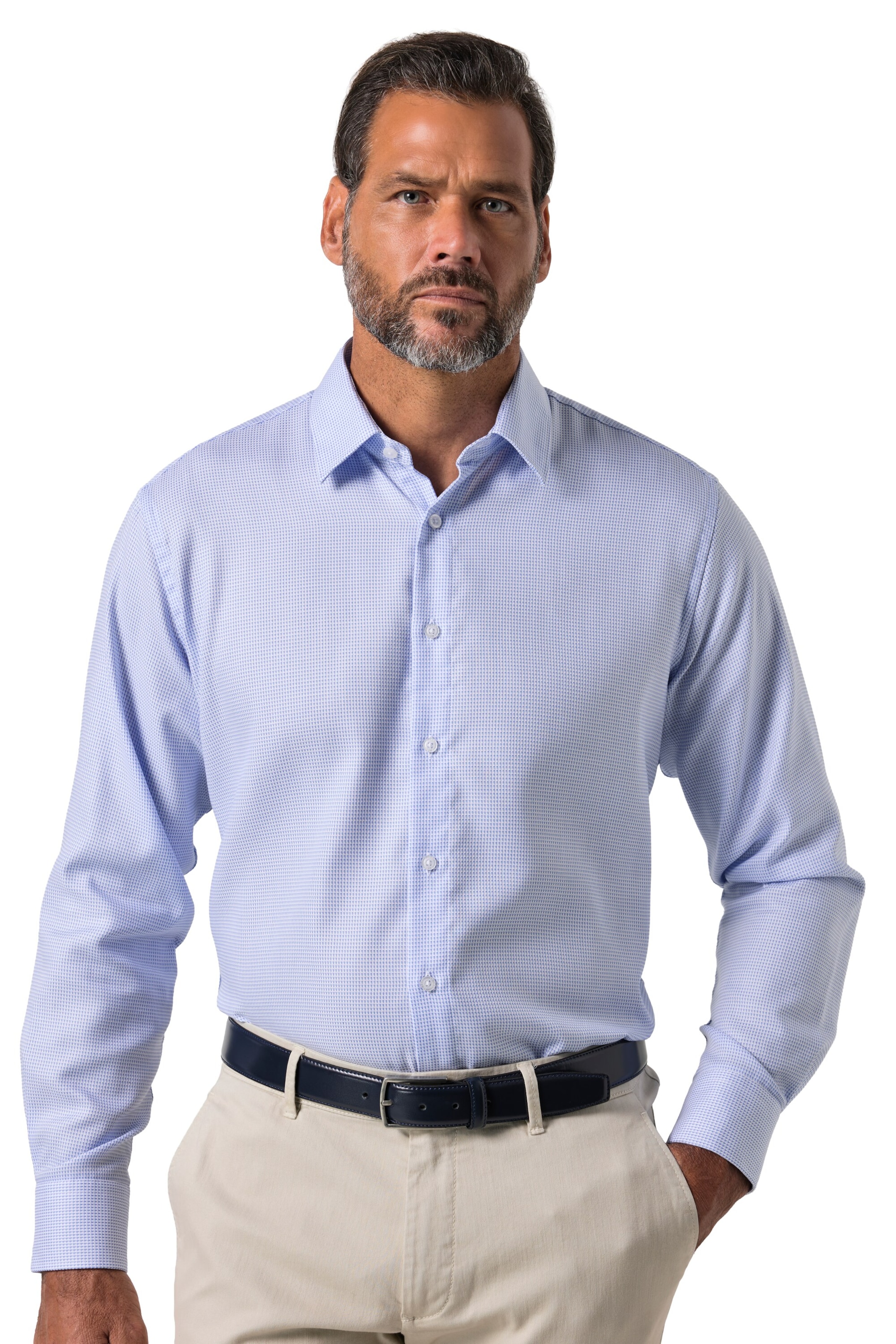 JP1880 Regular fit Overhemd in Blauw: voorkant