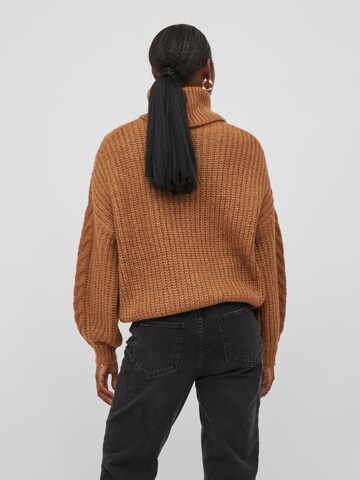 VILA Oversized Sweater 'TRIPS' in Brown