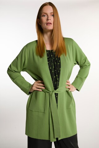 Ulla Popken Knit Cardigan in Green: front