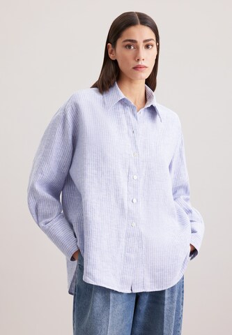 SEIDENSTICKER Blouse 'Schwarze Rose' in Blauw: voorkant