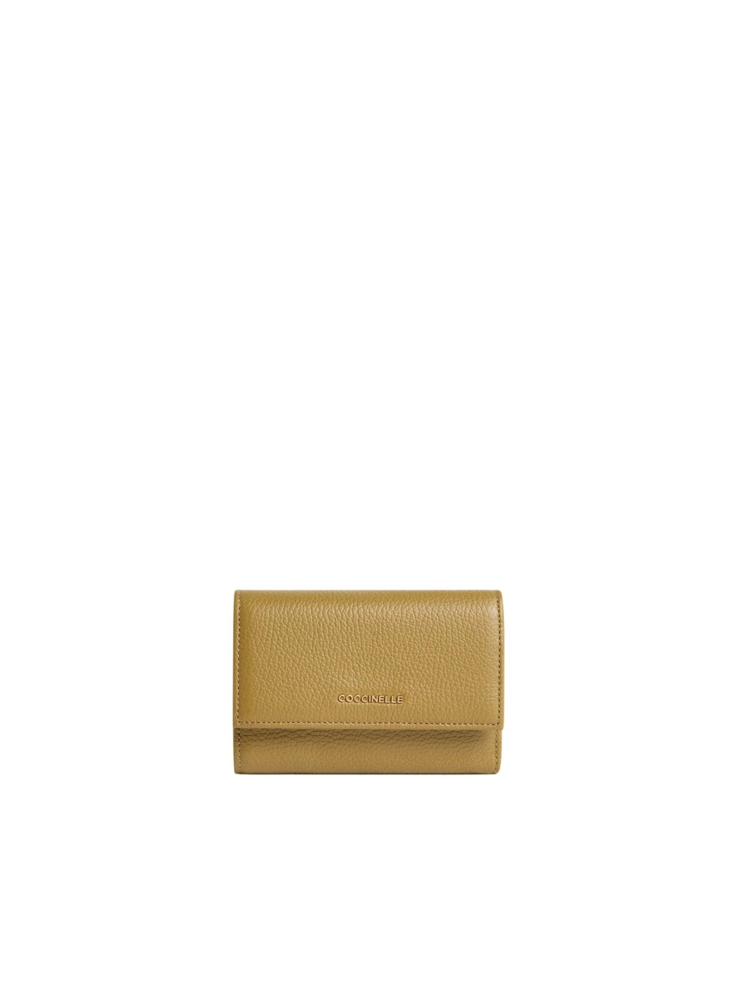 Coccinelle Wallet 'COCCINELLE Metallic S26 3' in Yellow: front