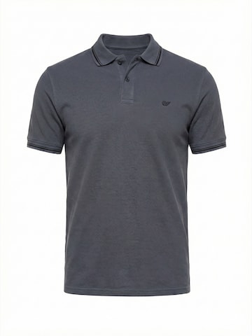 Carrera Jeans Hemd 'Piqué Polo Tipping' in Grau: Vorderseite