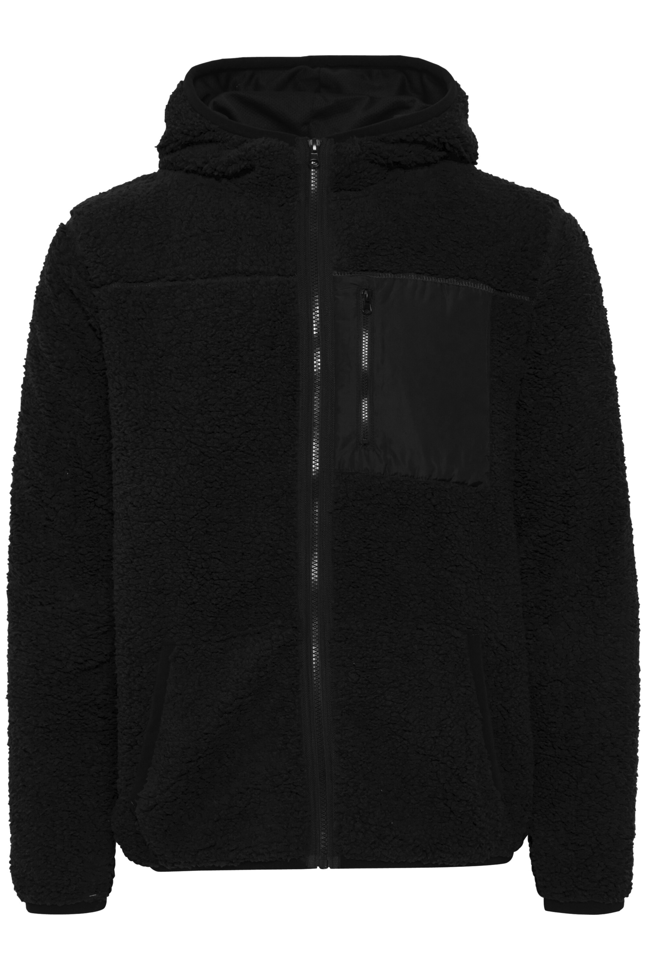 !Solid Fleecejacke 'Luka' in Schwarz: Vorderseite