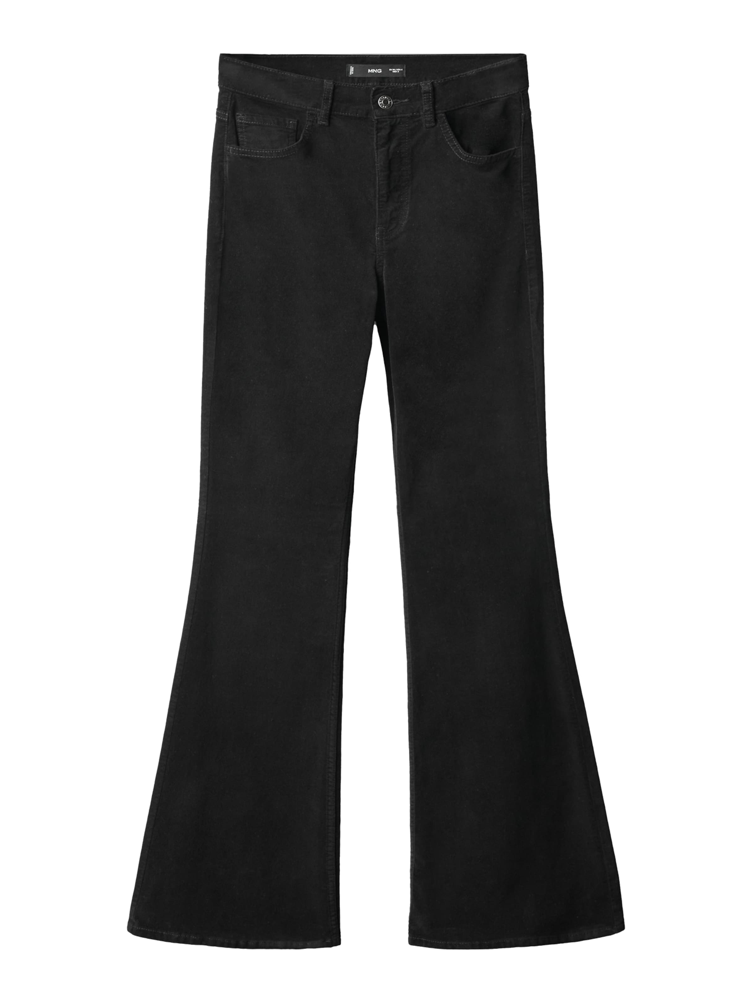 MANGO Разкроени Дънки 'VIOLETAV' в черно: отпред