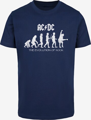 Merchcode T-Shirt 'ACDC - Evolution Of Rock' in Blau: Vorderseite