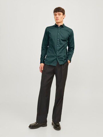 JACK & JONES Super slim fit Overhemd 'JJPRParma' in Groen
