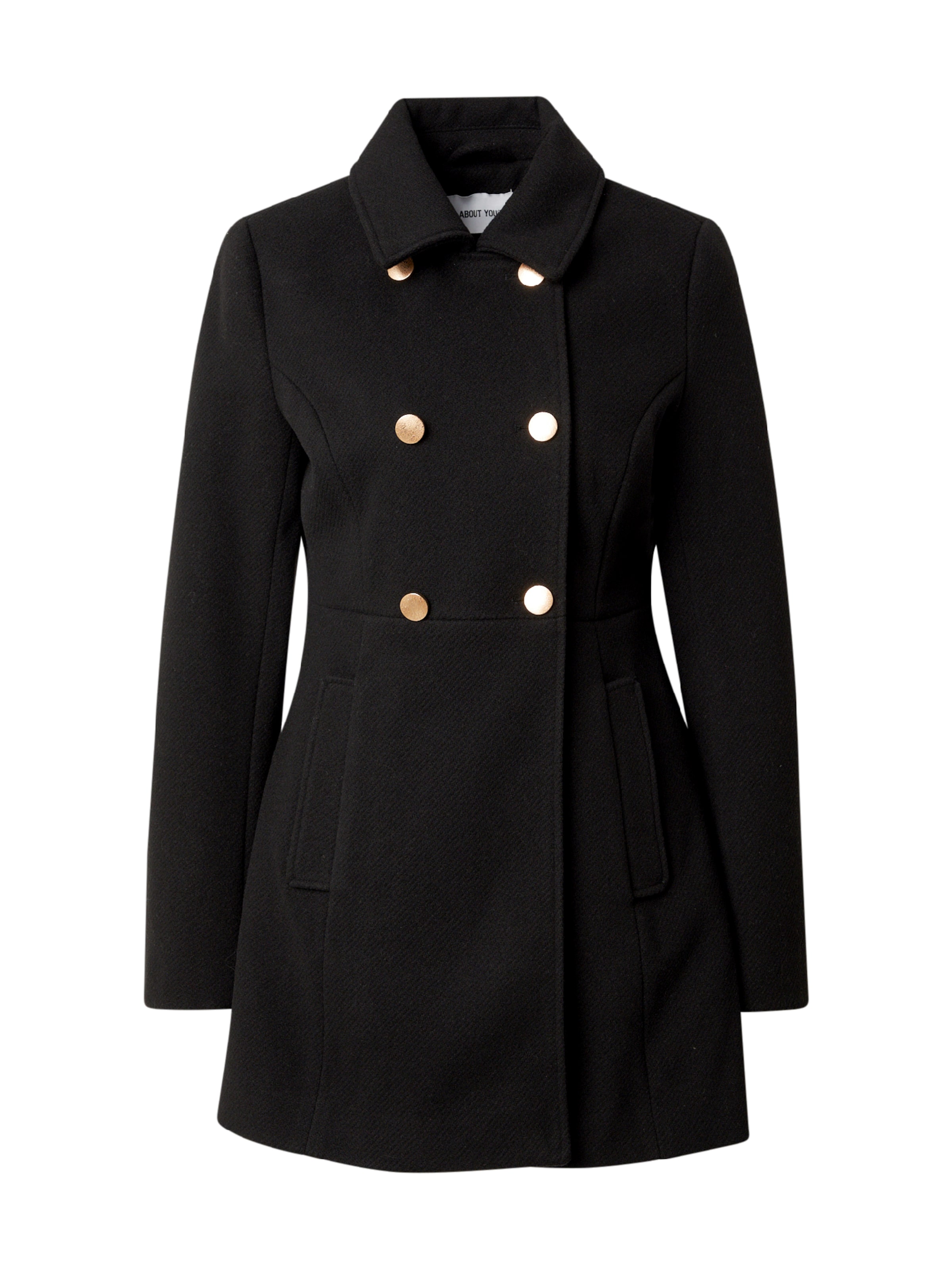 melns ABOUT YOU Starpsezonu mētelis 'Charlott': no priekšpuses