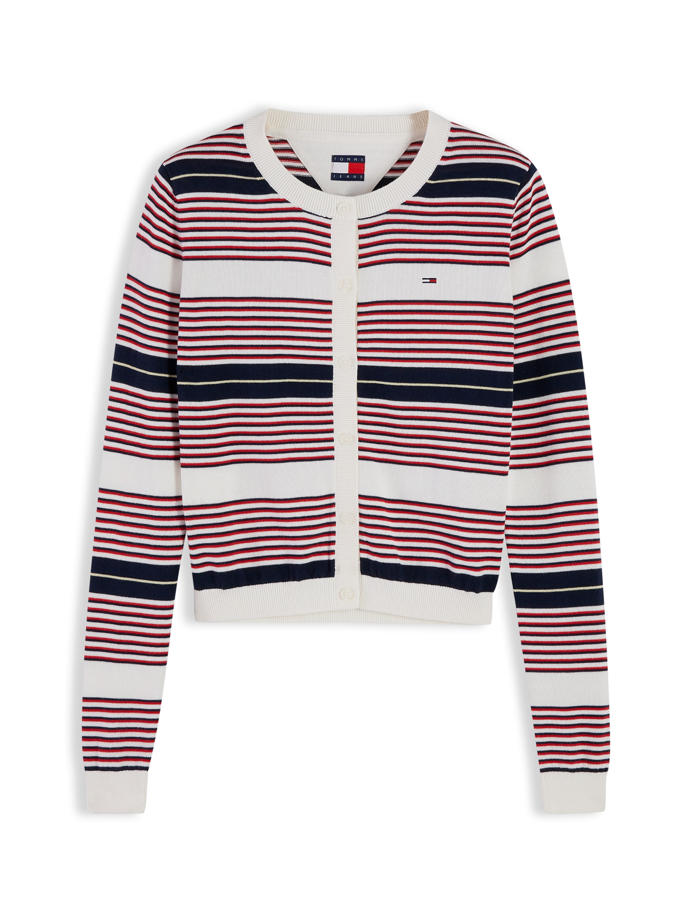 Tommy Jeans Strickjacke 'ESSENTIAL' in Rot: Vorderseite