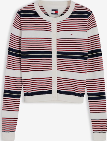 Tommy Jeans Strickjacke 'ESSENTIAL' in Rot: Vorderseite