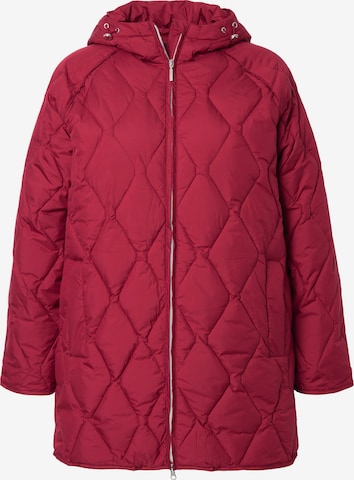 Ulla Popken Wintermantel in Rood: voorkant