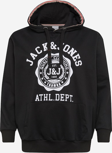 Jack & Jones Plus Sweat-shirt 'FLOCK' en noir / blanc, Vue avec produit