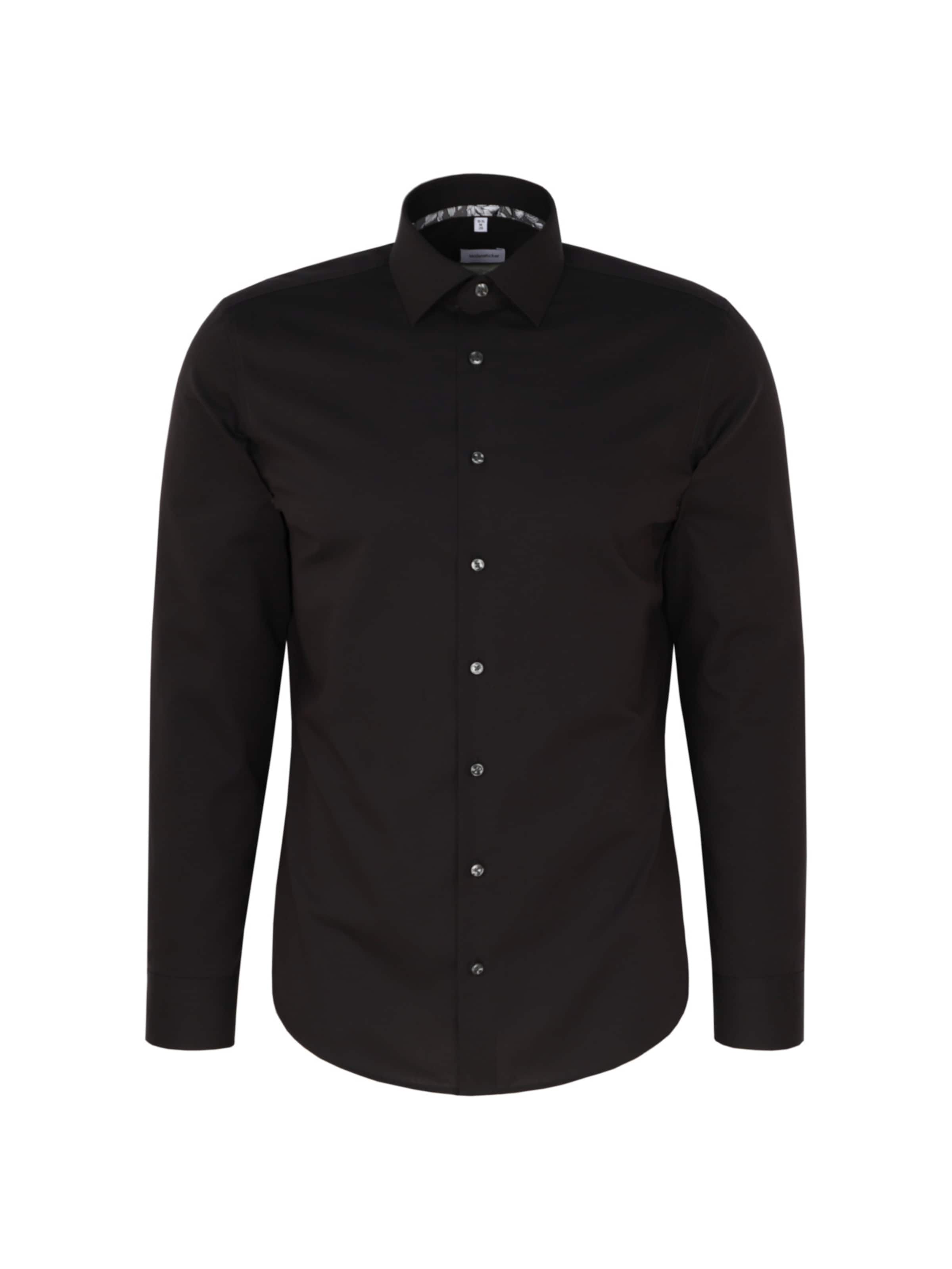Coupe slim Chemise business 'Smart Essentials' SEIDENSTICKER en noir : devant