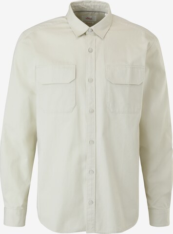 s.Oliver Regular fit Button Up Shirt in Beige: front