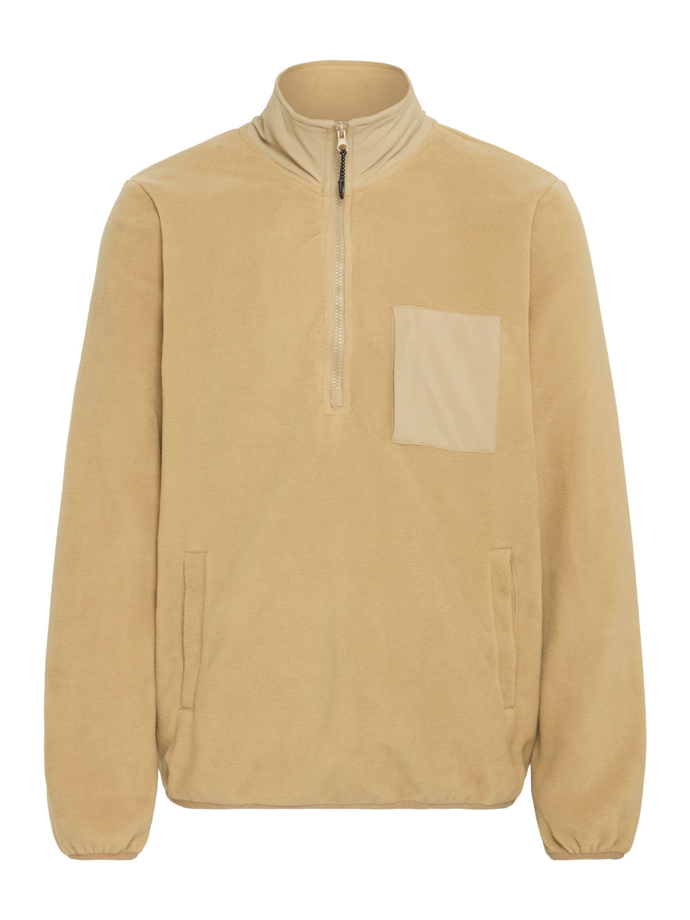 BLEND Fleecejacke ' BHBROOKS Sweatshirt halfzipp ' in Braun: Vorderseite