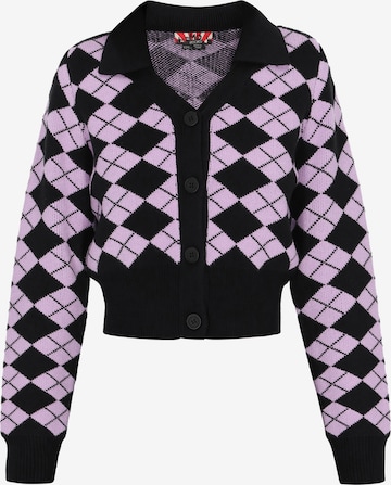 myMo ROCKS Knit Cardigan in Purple: front