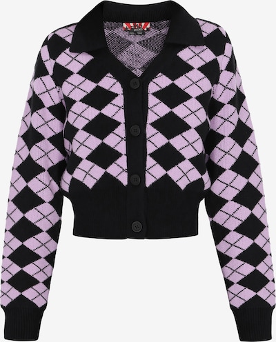 Kardiganas iš myMo ROCKS, spalva – alyvinė spalva / juoda, Prekių apžvalga