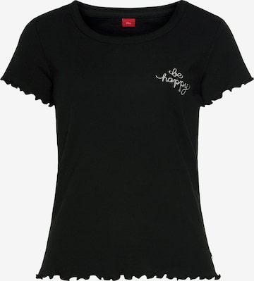 s.Oliver - Camiseta para dormir en negro: frente