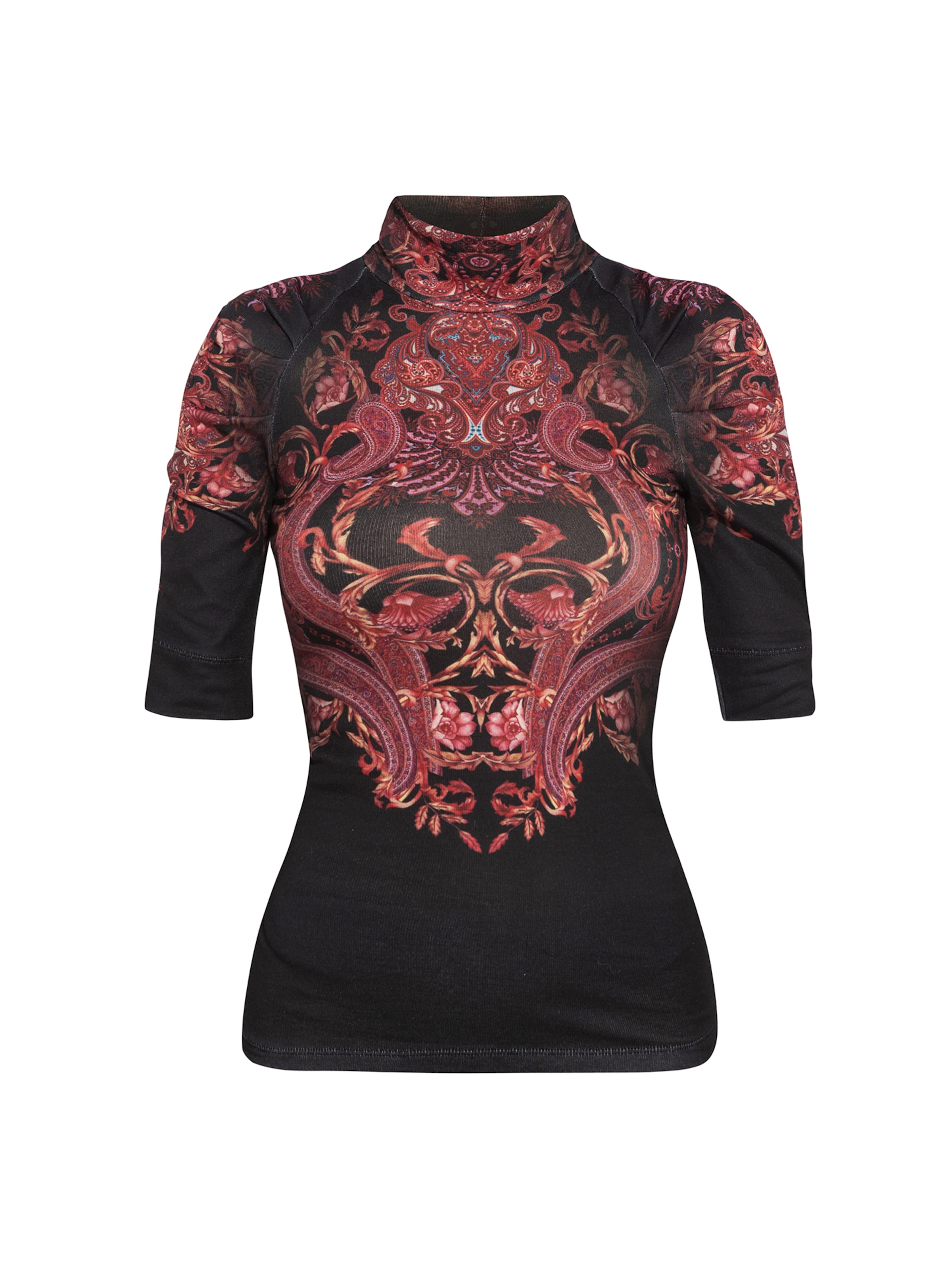 JIORO Bluse 'SIGNATURE  PAISLEY' in Schwarz: Vorderseite