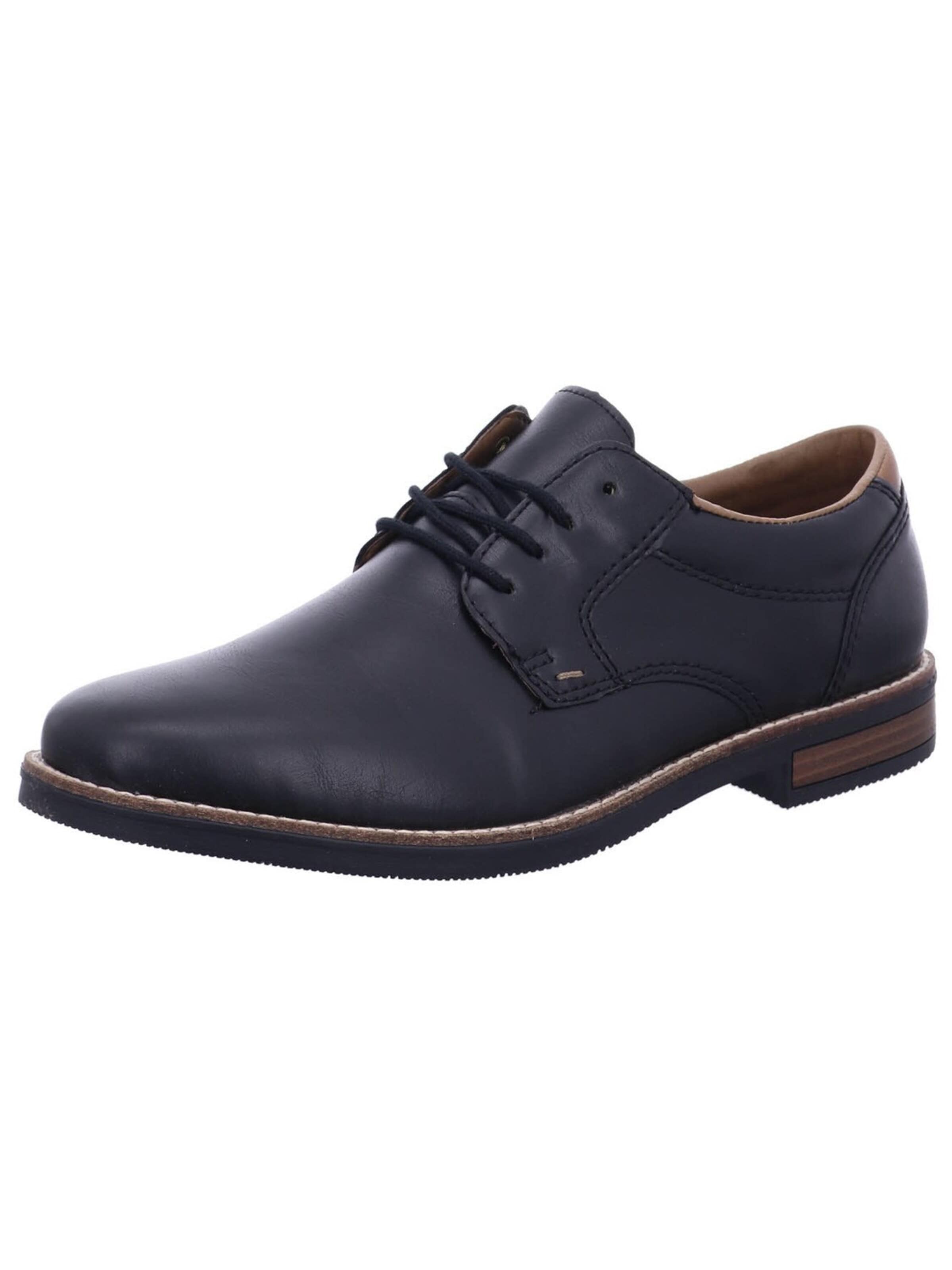 Rieker Lace-Up Shoes 'Schnürschuh Herren 13500 00 Kunststoff (Synthetik) in schwarz' in Black: front