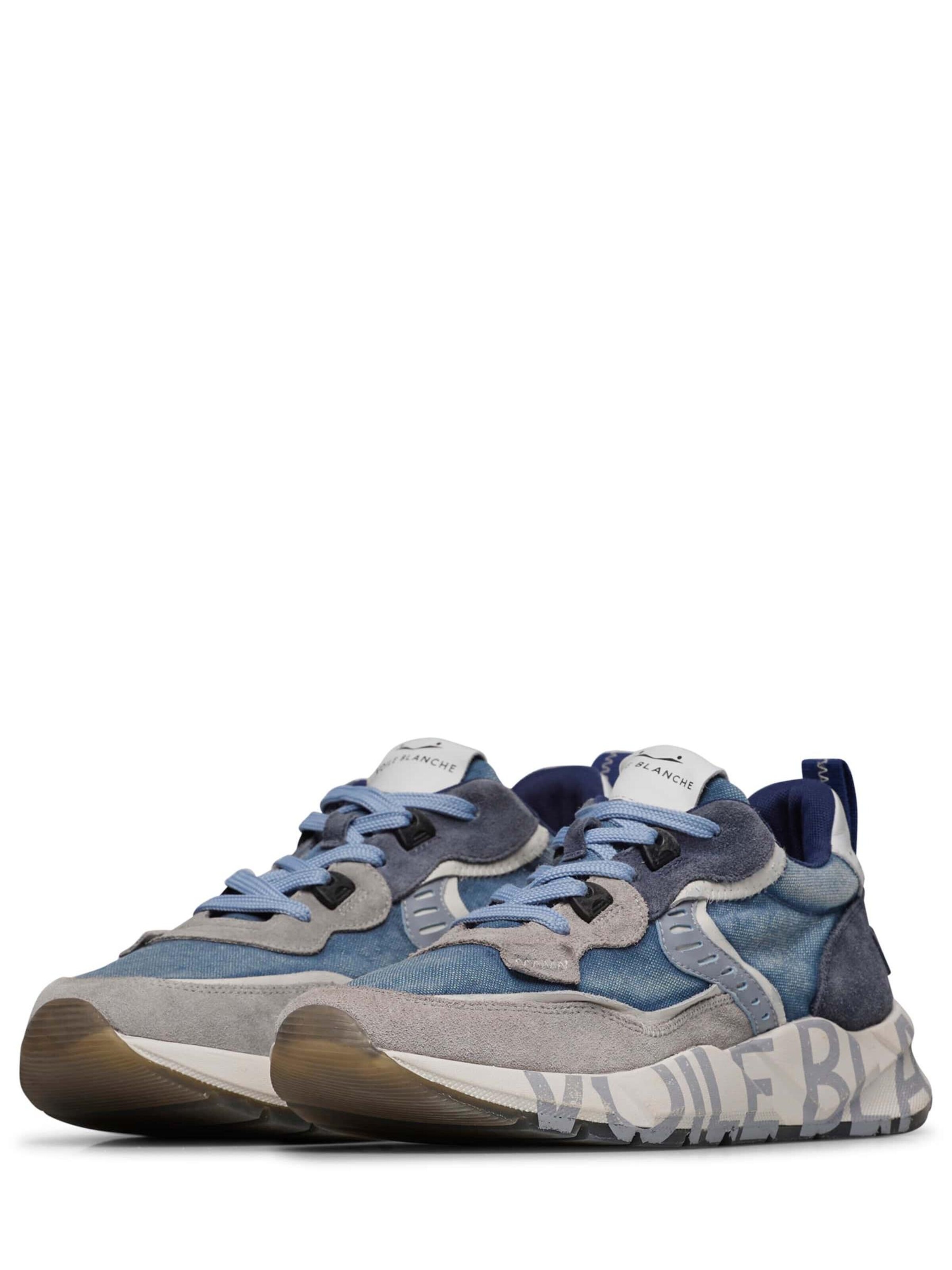 Baskets basses 'CLUB01.' Voile blanche en bleu