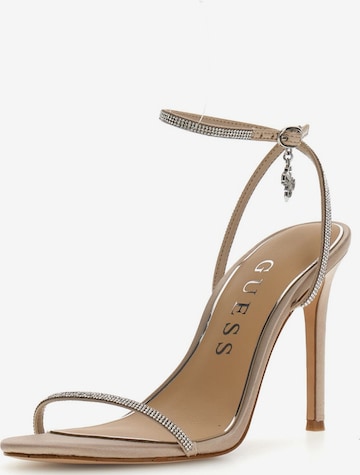 smėlio GUESS Basutės su dirželiais 'CHARMER': priekis