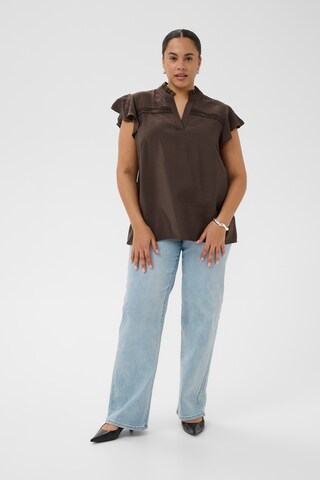 KAFFE CURVE Bluse 'Ronja' i brun