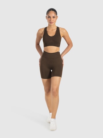 Smilodox Slim fit Sports trousers 'Amaze Scrunch' in Brown