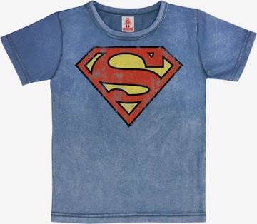 LOGOSHIRT Shirt 'DC Comics - Superman' in Blauw: voorkant
