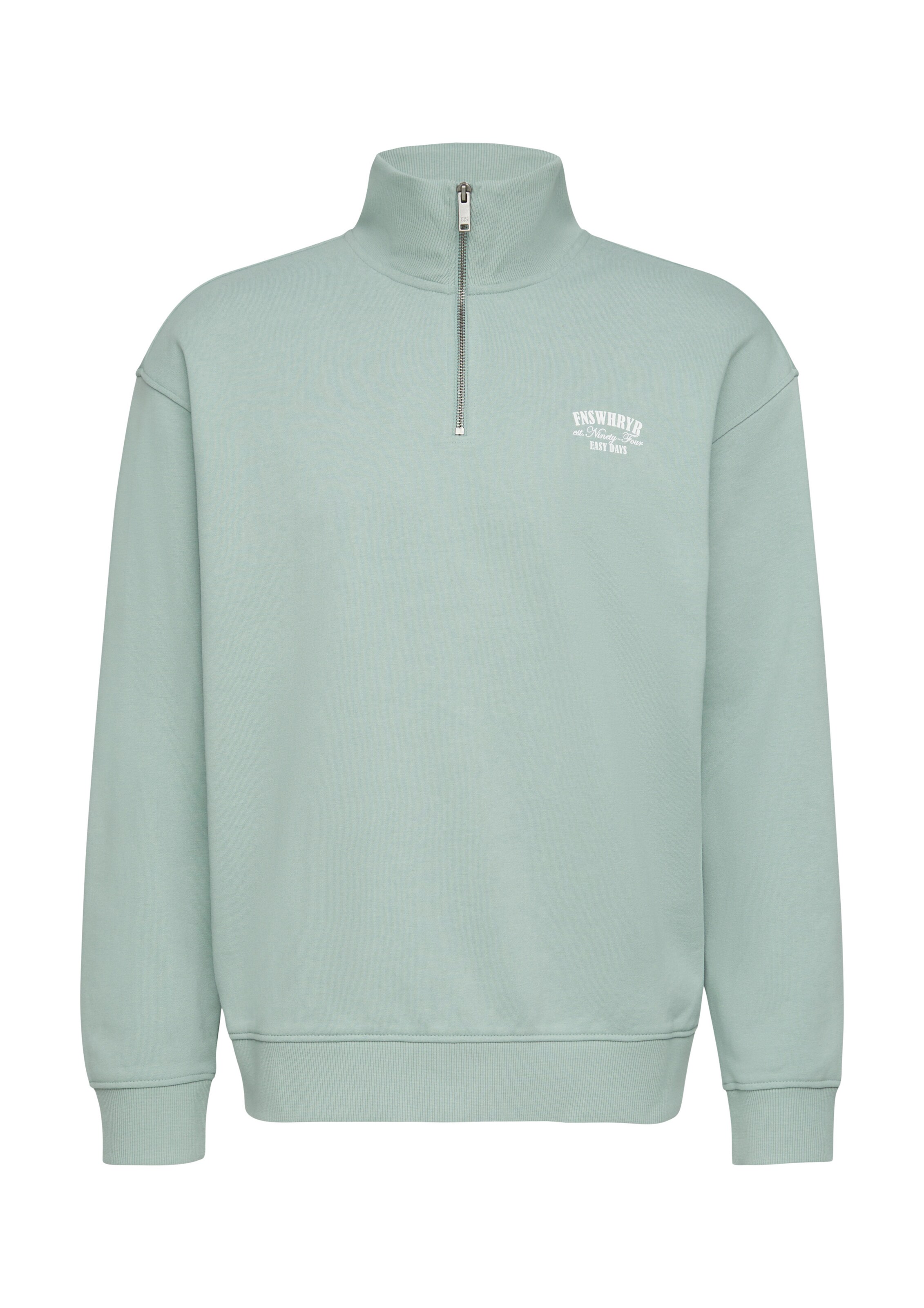 Sweat-shirt QS en vert : devant