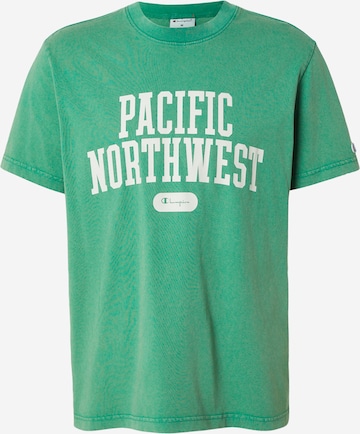 Champion Authentic Athletic Apparel Тениска в зелено: отпред