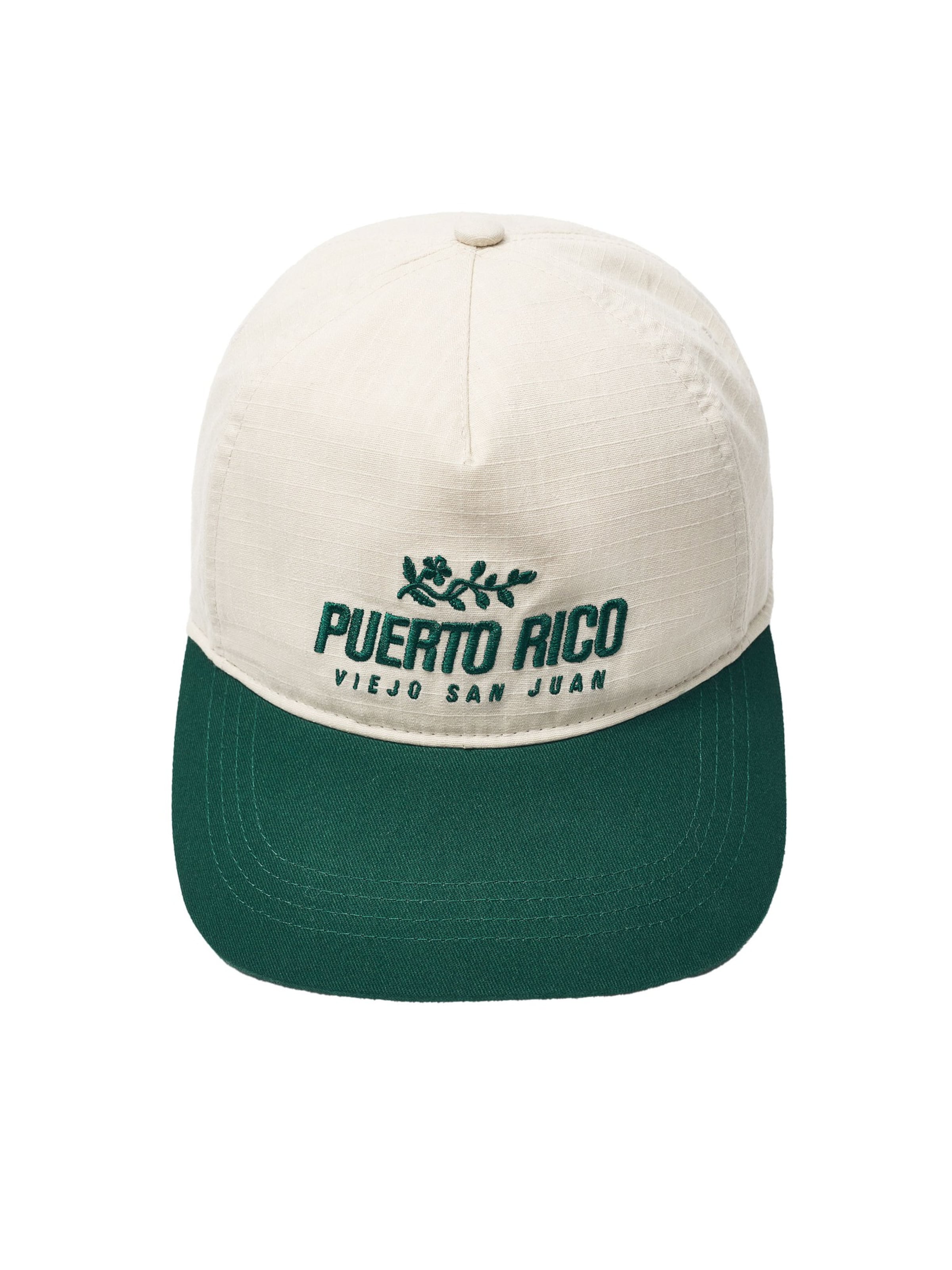 Pull&Bear Lippalakki 'PUERTO RICO STWD' koossa 55-60 värissä kerma / smaragdi, Tuotenäkymä