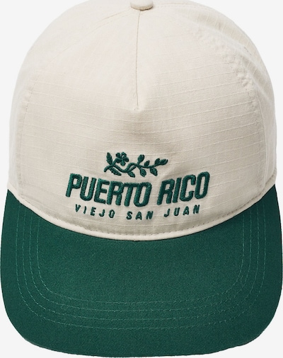 Pull&Bear Lippalakki 'PUERTO RICO STWD' koossa 55-60 värissä kerma / smaragdi, Tuotenäkymä