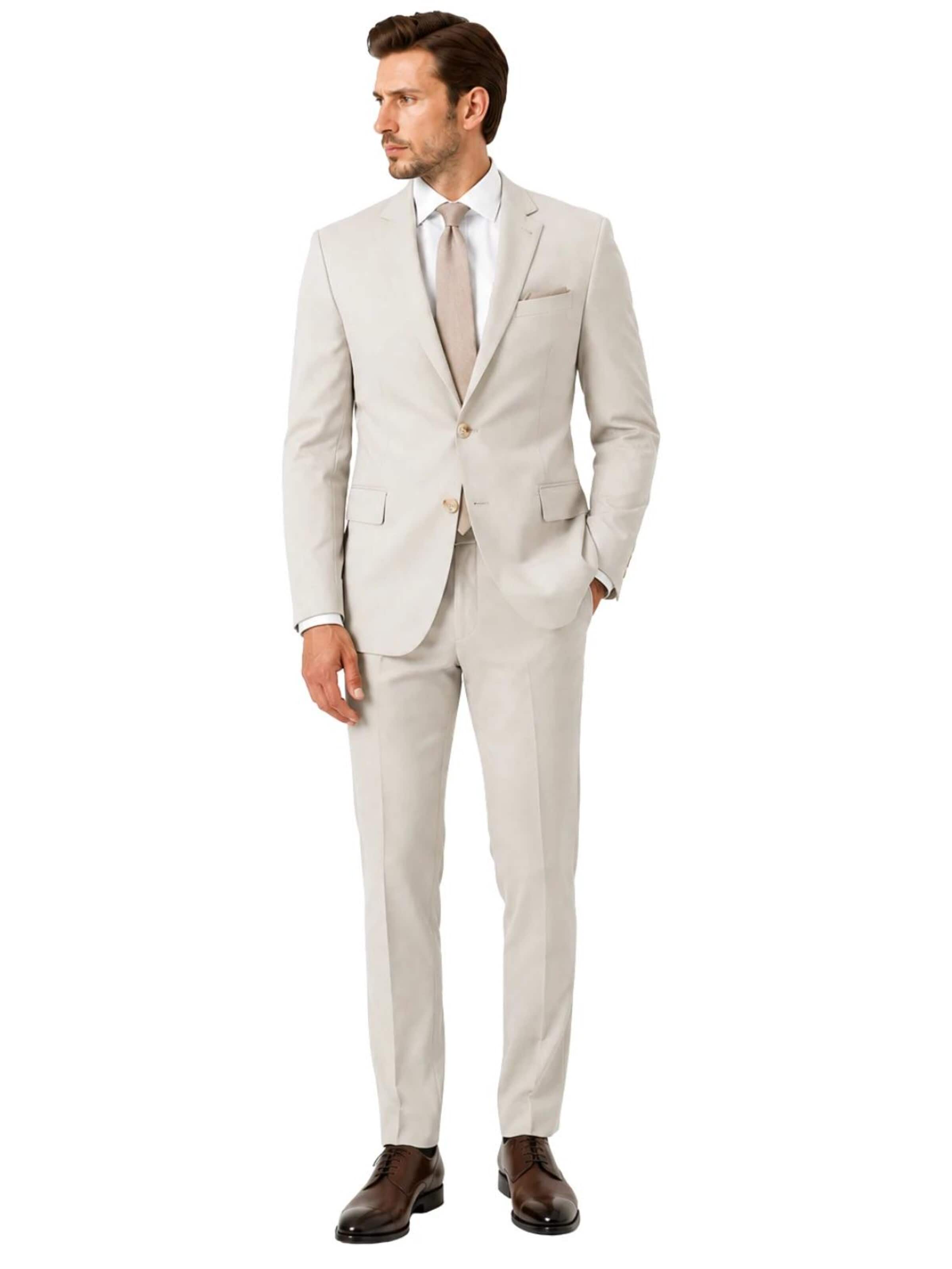 Guild Slim fit Suit 'Extra Slim fit Business Anzug' in Beige: front
