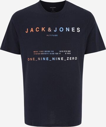 Tricou 'RIOT' de la Jack & Jones Plus pe albastru: față