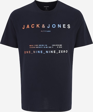 Jack & Jones Plus Tričko 'RIOT' – modrá: přední strana