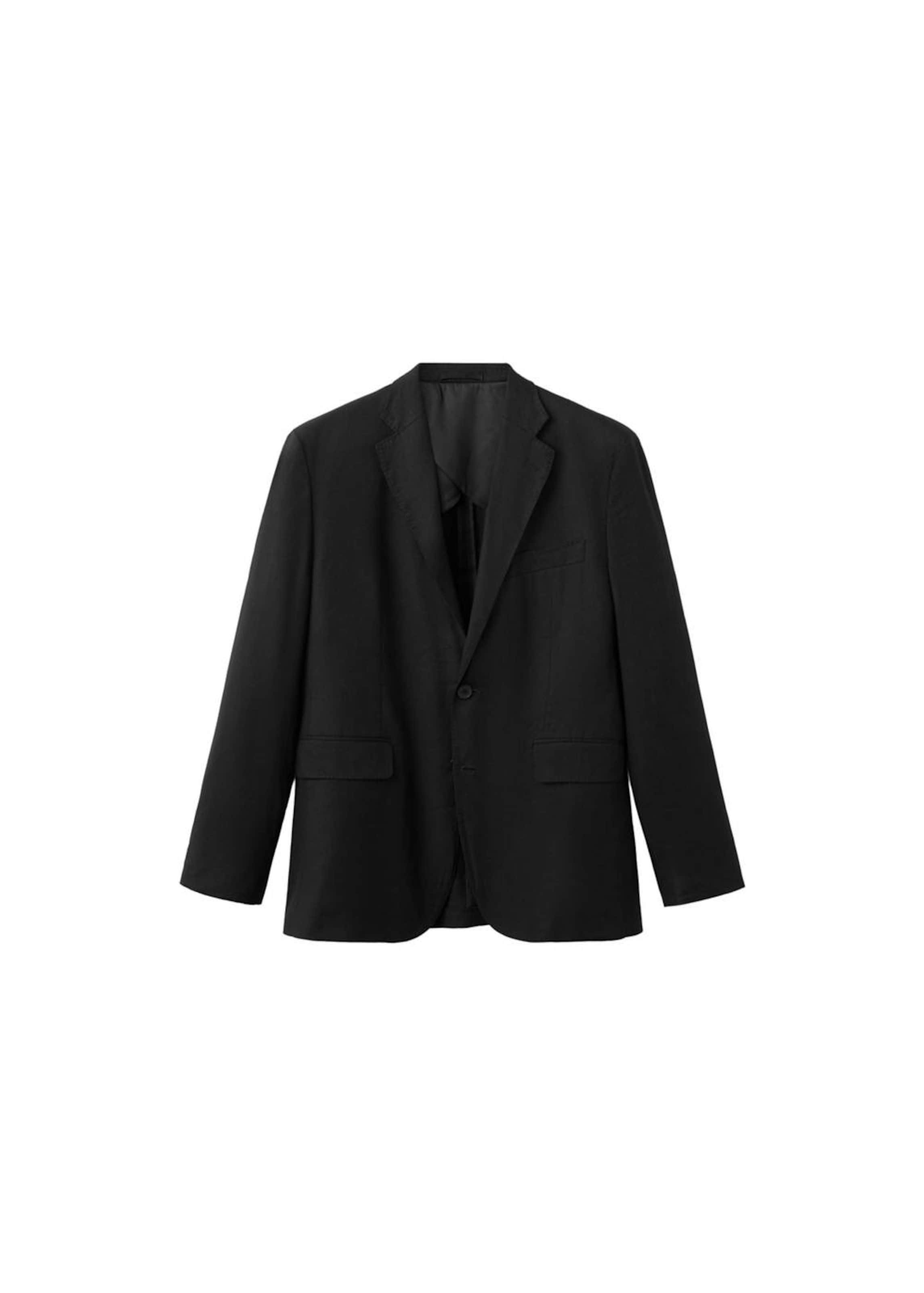 MANGO MAN Slim Fit Blazer 'Sakko Amalfi' in Schwarz: Vorderseite