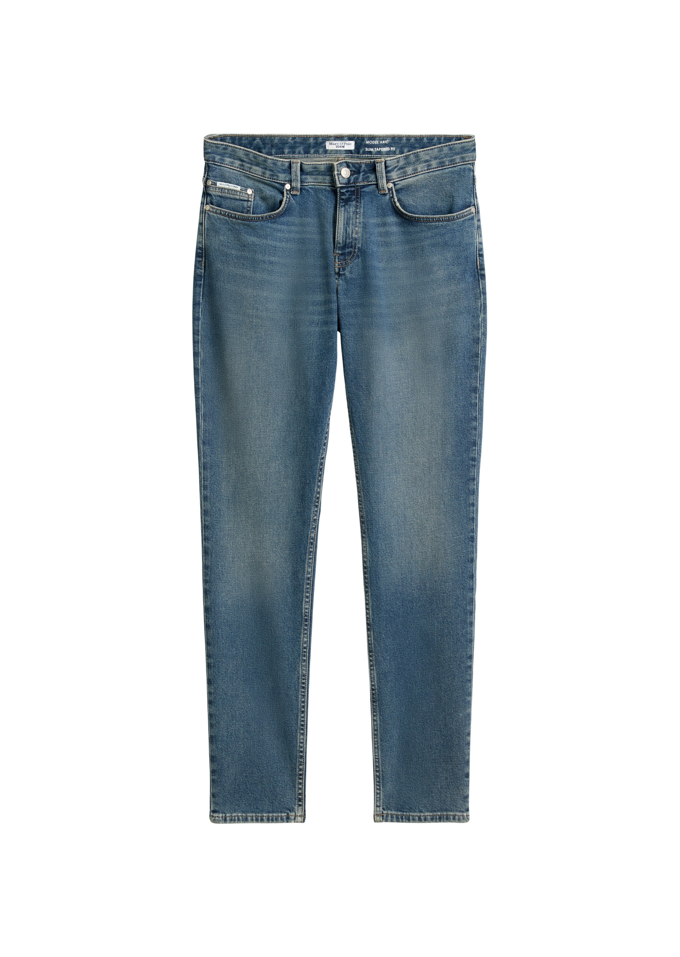 Marc O'Polo DENIM Tapered Jeans in Blauw: voorkant