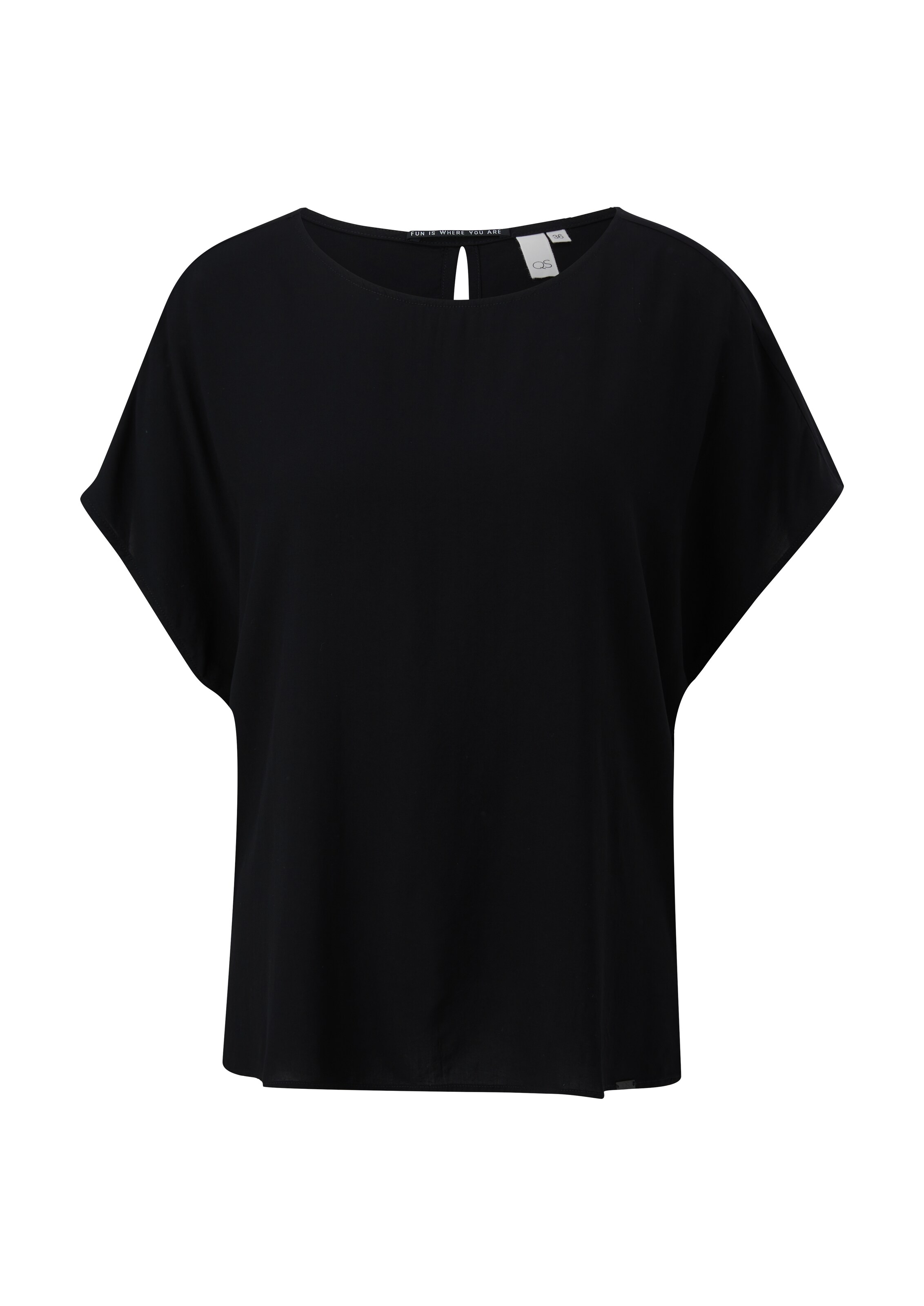 QS Bluse in Schwarz: Vorderseite