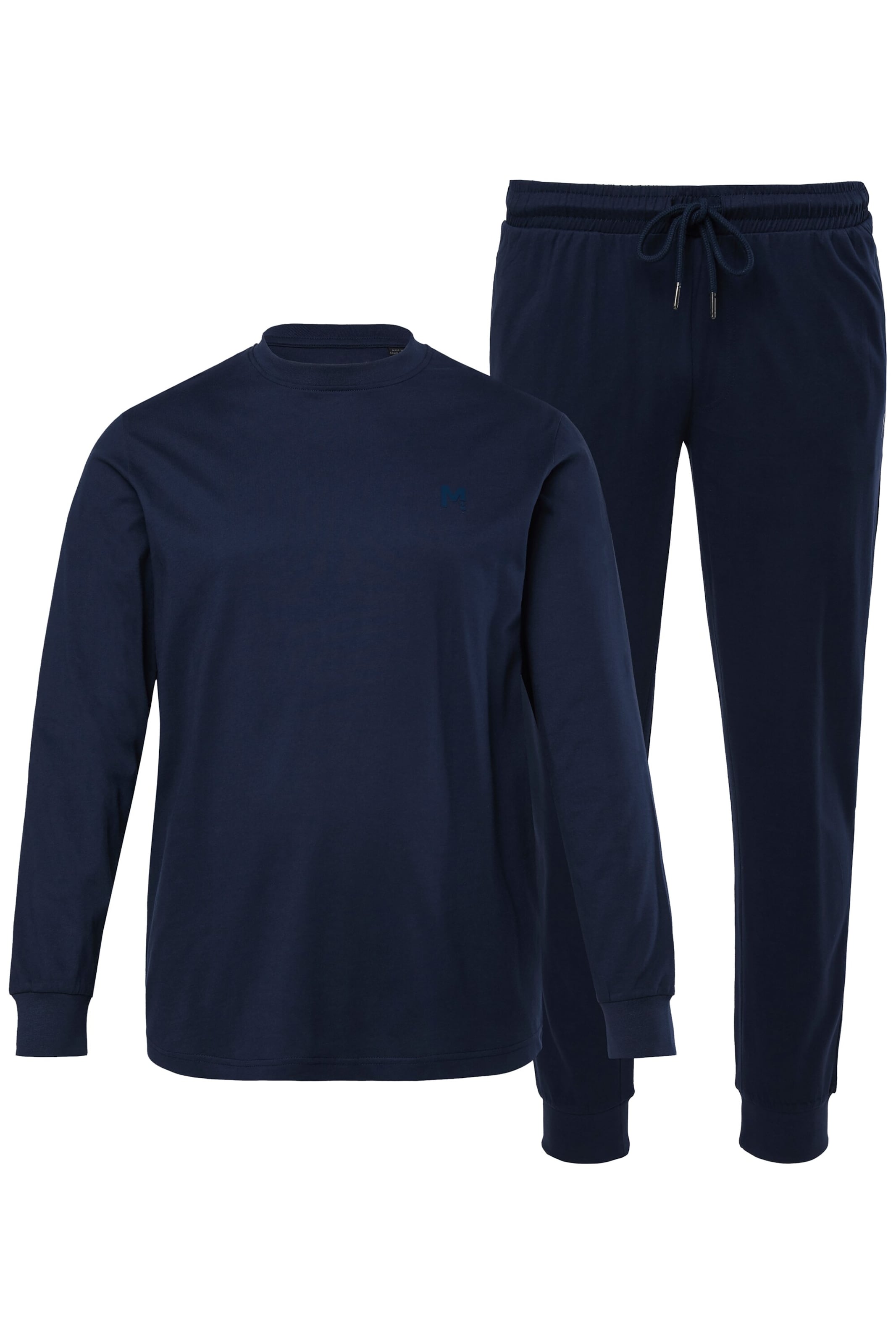 Men Plus Pyjama lang in Blauw: voorkant