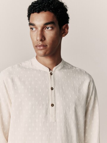 Next Regular fit Button Up Shirt in Beige