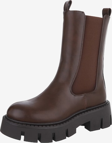 Ital-Design Stiefelette in Braun: Vorderseite