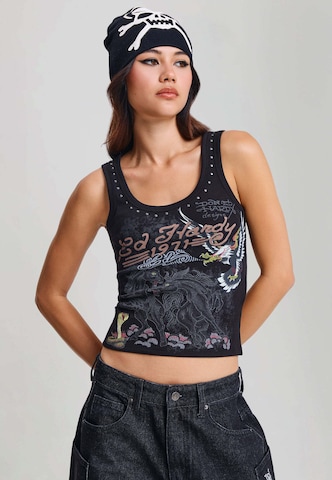 Ed Hardy Топ в черно: отпред