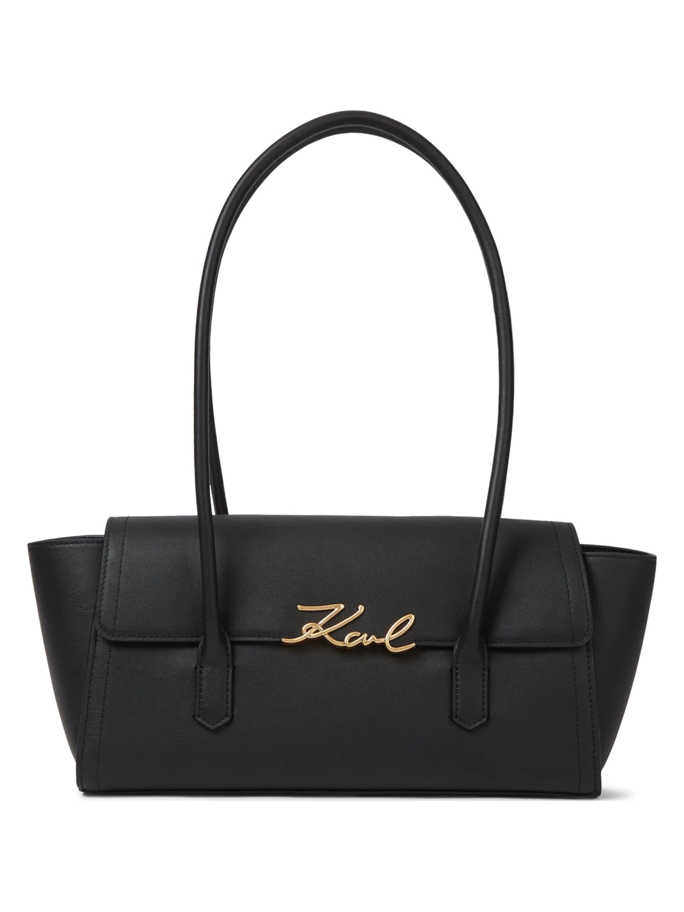Karl Lagerfeld Õlakott 'K/Signature', värv must: eest vaates