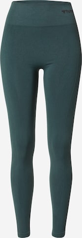 Pantaloni sport de la Hummel pe verde: față