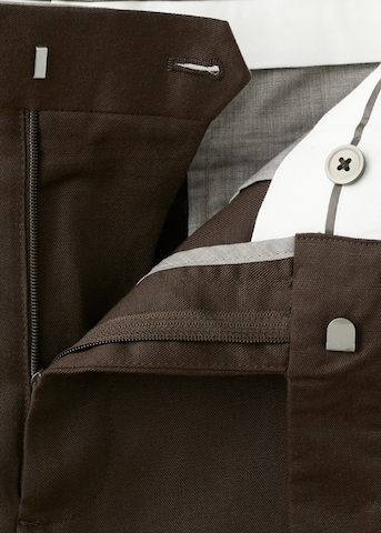 MANGO MAN Slim fit Pleated Pants 'Gonzalo' in Brown