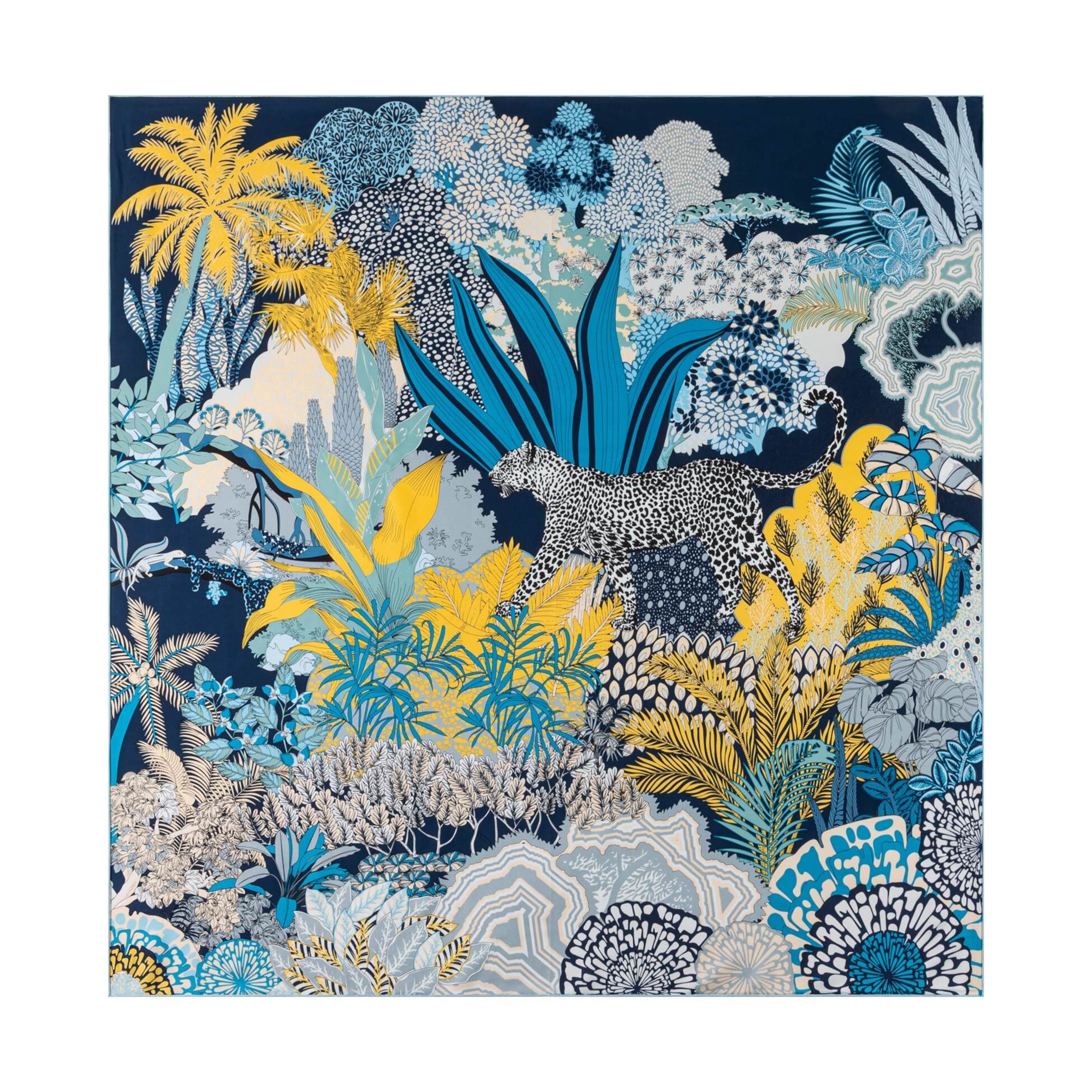 Foulard 'LEOPARD CAMOUFLAGE' di Roeckl in blu: frontale