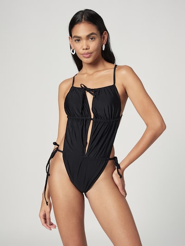 VIERVIER Bralette Swimsuit 'Jolina' in Black: front