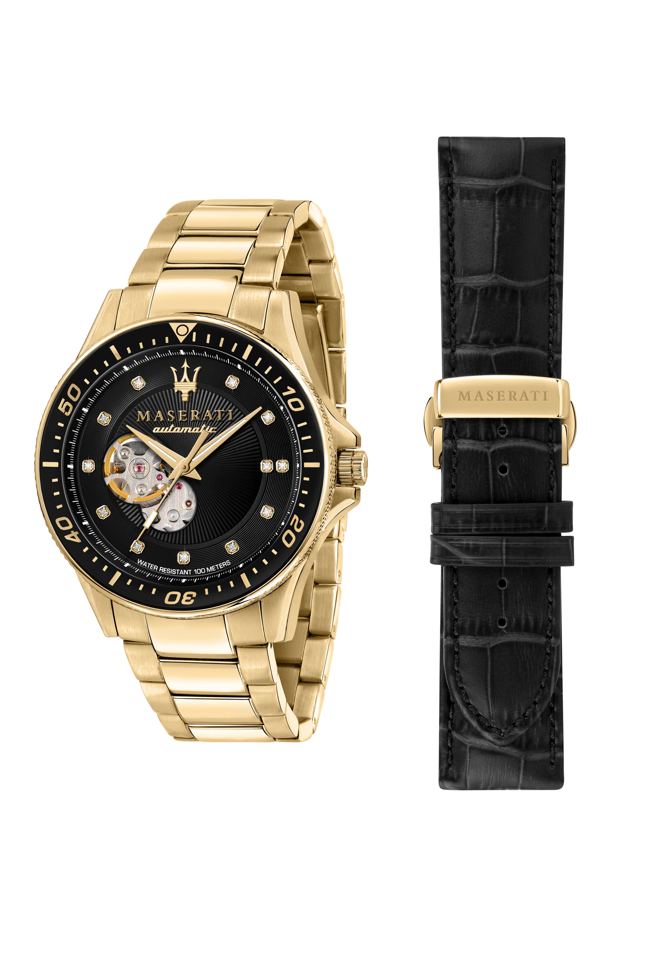 Männer Uhren Maserati Uhr 'SFIDA' in Gold, Schwarz - SF53866